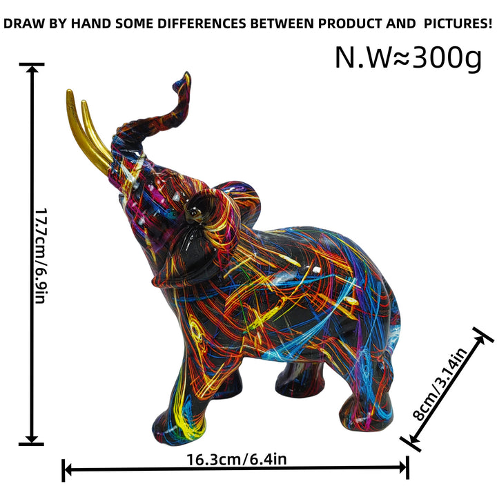 Artistic elephant figure with colorful design Kalsten