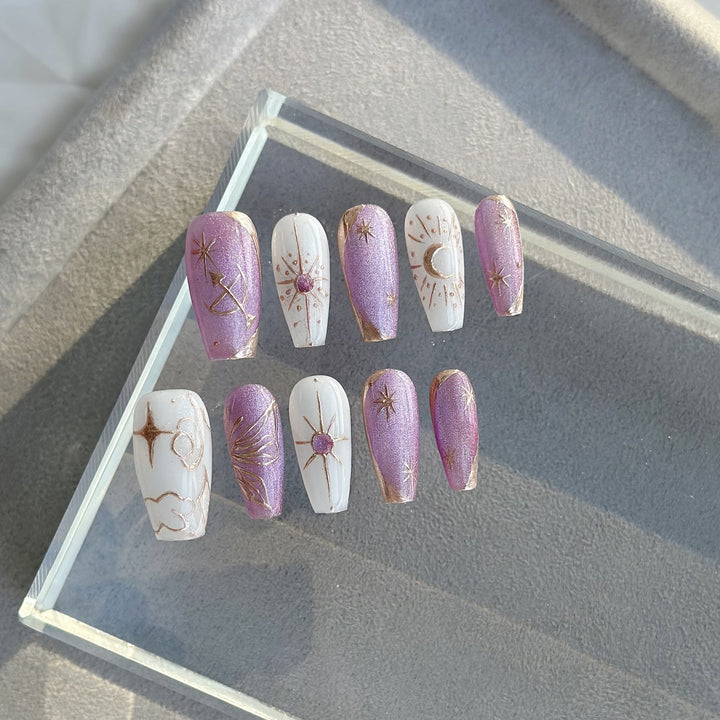 Celestial-Inspired Press-On Nail Art Set
