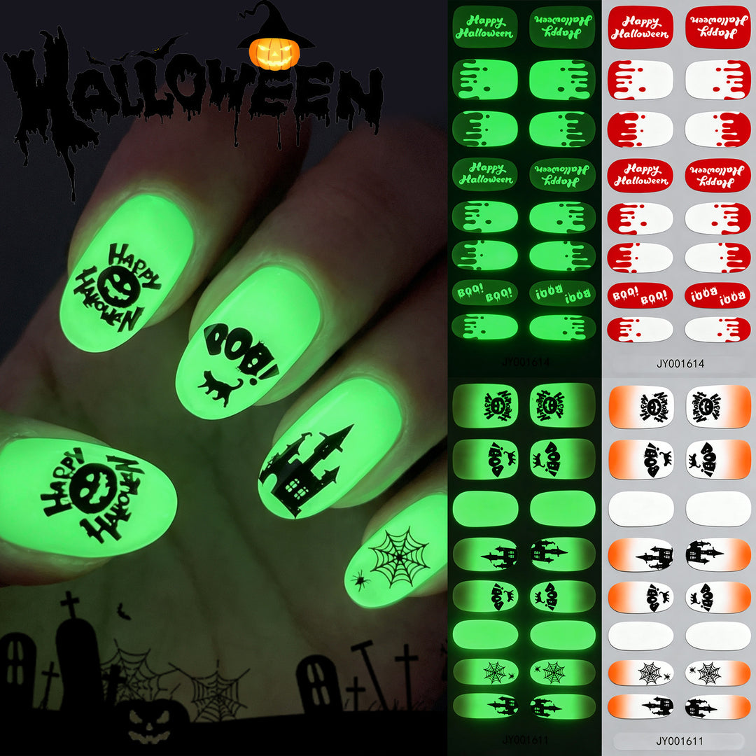 Halloween-Themed Glow-in-the-Dark Nail Wraps