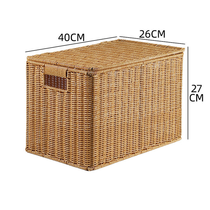 Handcrafted Rectangular Wicker Storage Box Kalsten