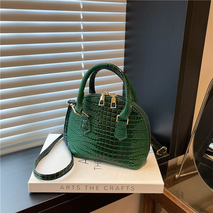 Crocodile-Embossed Mini Satchel Bag Kalsten