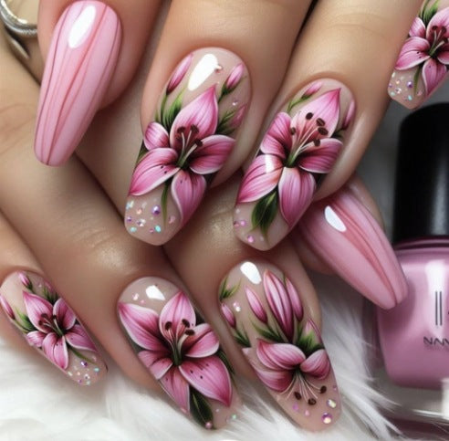 Floral Art Acrylic Nail Enhancements Kalsten