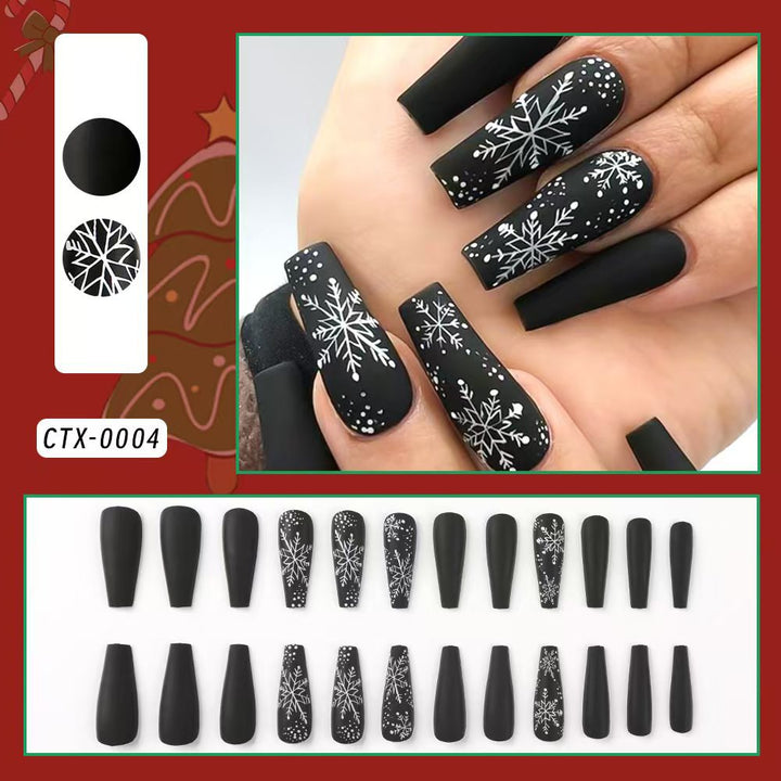 Festive Winter-Themed Press-On Nail Tips Set