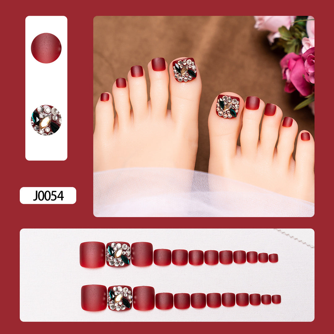 Glittery French Tip Toe Nail Art