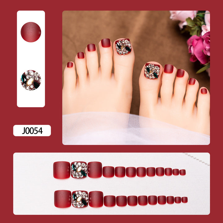 Glittery French Tip Toe Nail Art