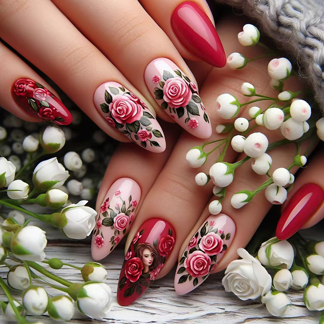 Floral Motif Nail Art Set Kalsten