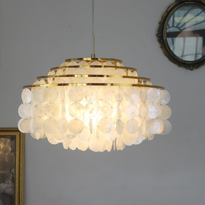 Modern Capiz Shell Pendant Light
