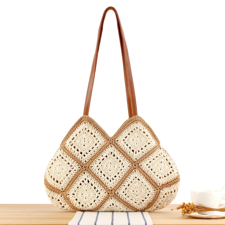 Handbag Made of Handmade Macramé with Textured Pattern Kalsten