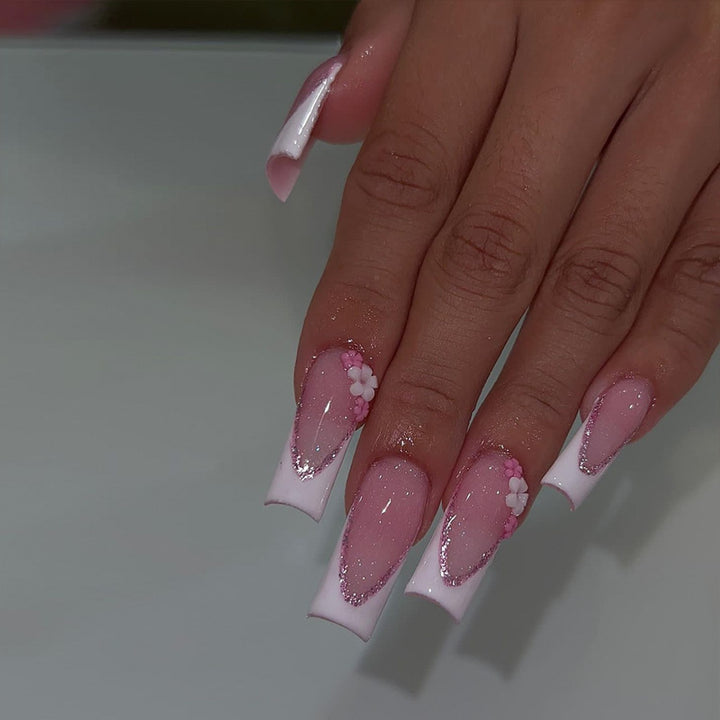 Elegant Stiletto Press-On Nail Art with Rhinestone Accents Kalsten