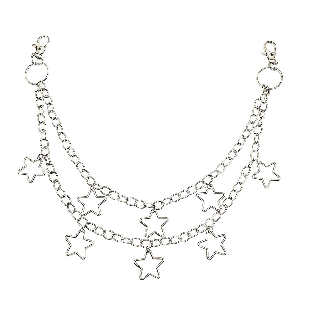 Fashionable chain belt with star pendants Kalsten