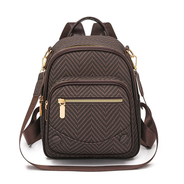 Multi-Functional Herringbone Pattern Backpack Kalsten