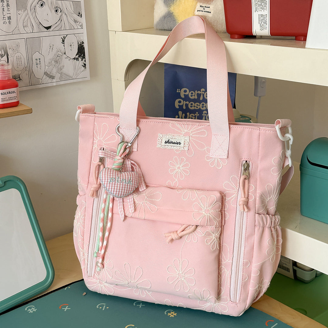 Embroidered Floral Patterned Backpack Kalsten