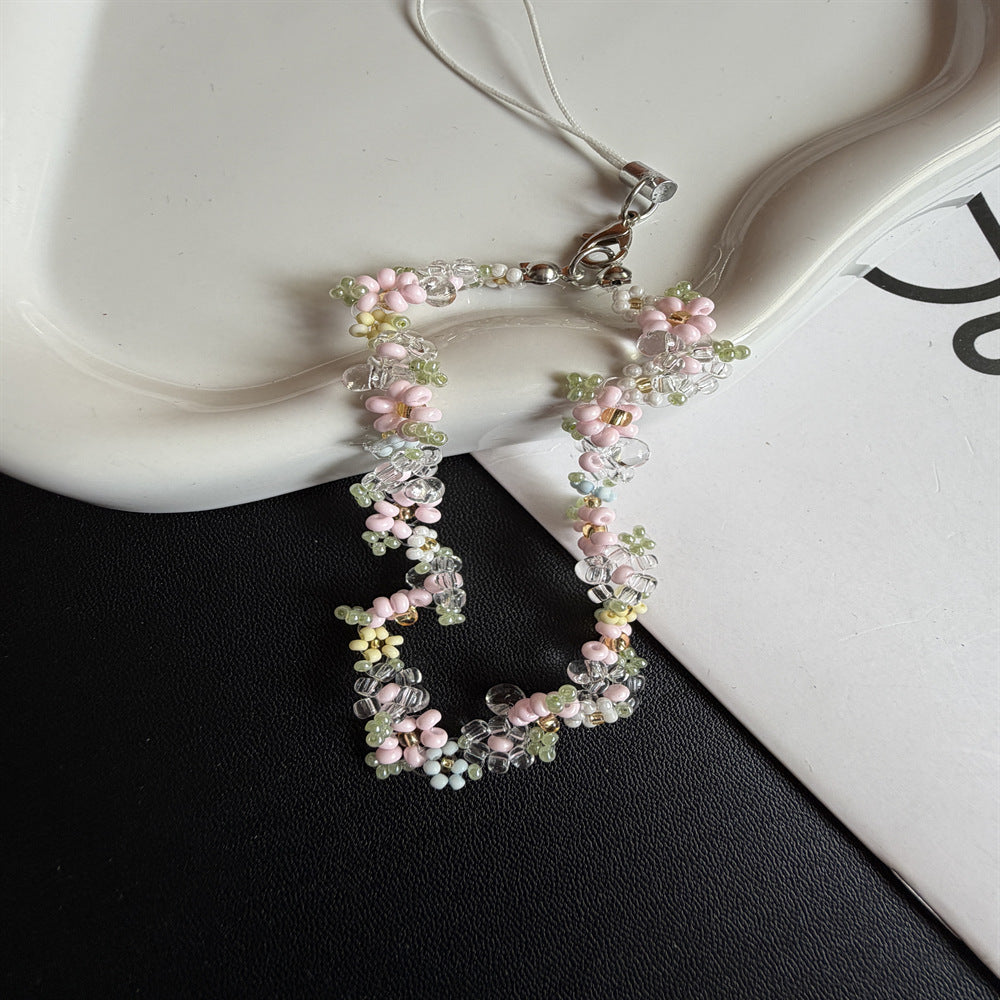 Beaded Floral Charm Necklace Kalsten