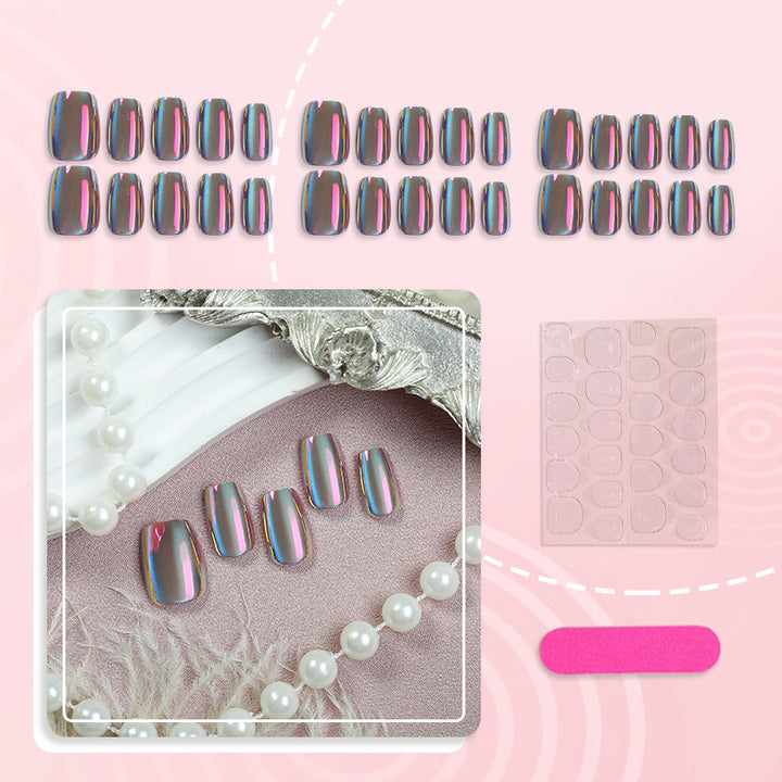 Glossy Multicolor Press-On Nail Set