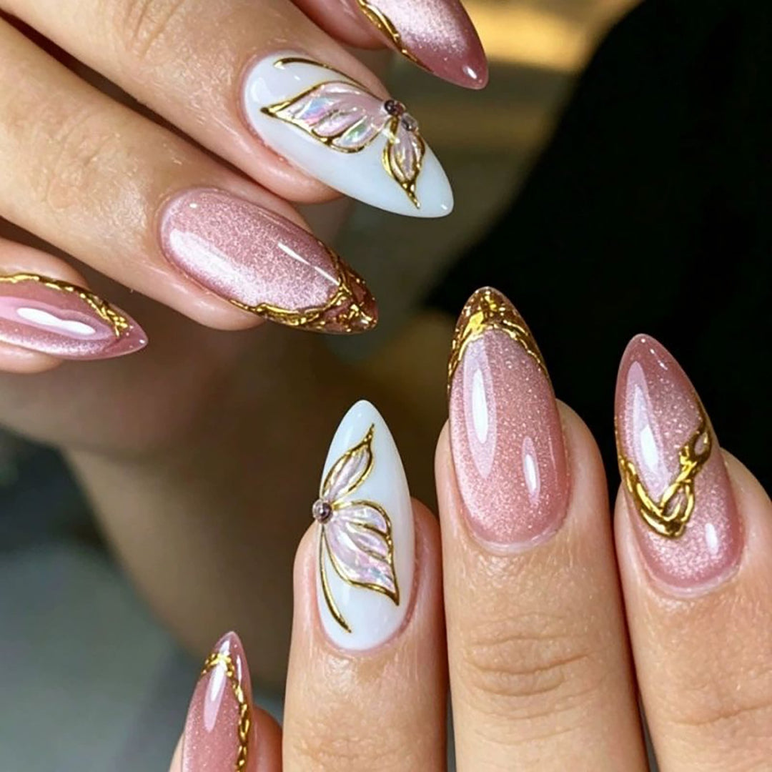 Floral-Inspired Press-On Nail Tips Set
