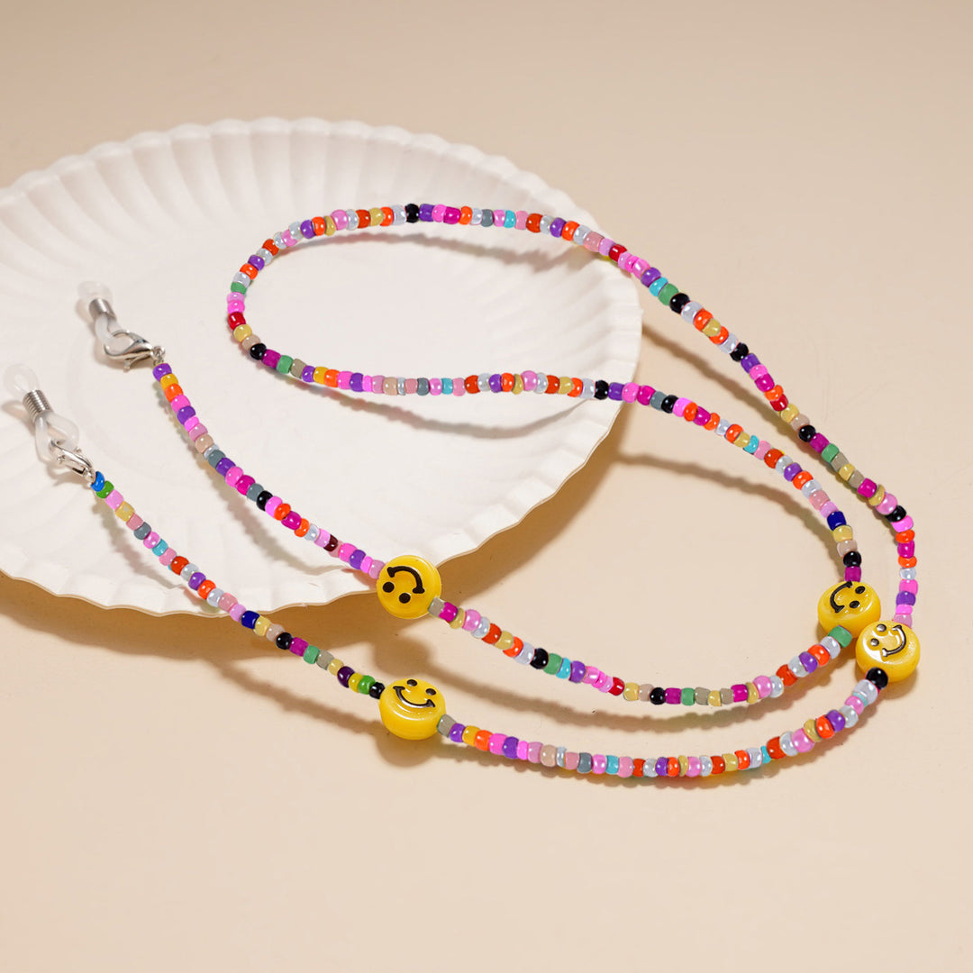 Decorative Smile Beaded Eyewear Chain kalsten