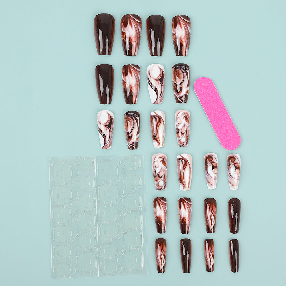 Artificial nails with artistic wave pattern Kalsten