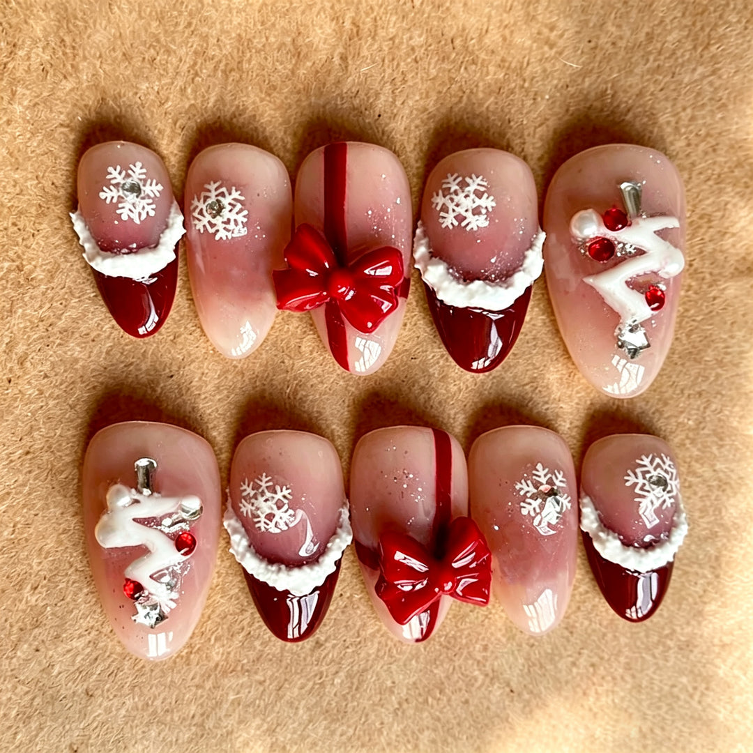 Festive Holiday Themed Press-On Nail Art Set Kalsten 1790636614