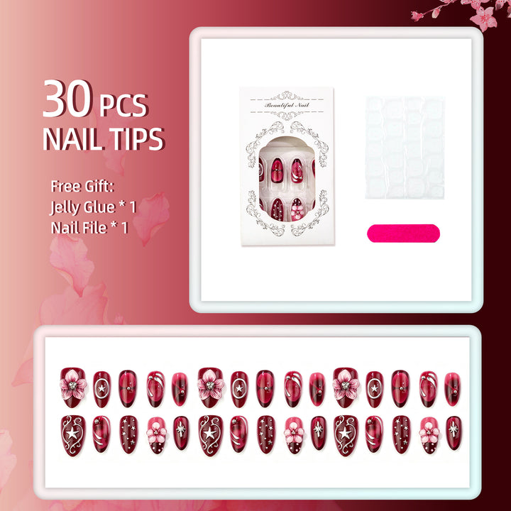 Artistic Floral Press-On Nail Art Set