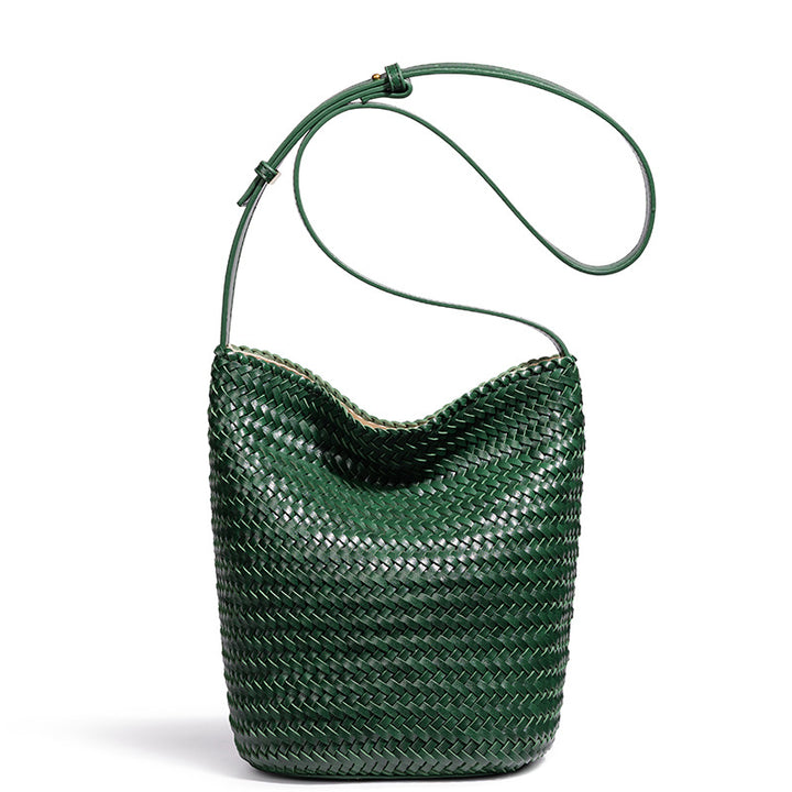 Handwoven Leather Bucket Bag Kalsten