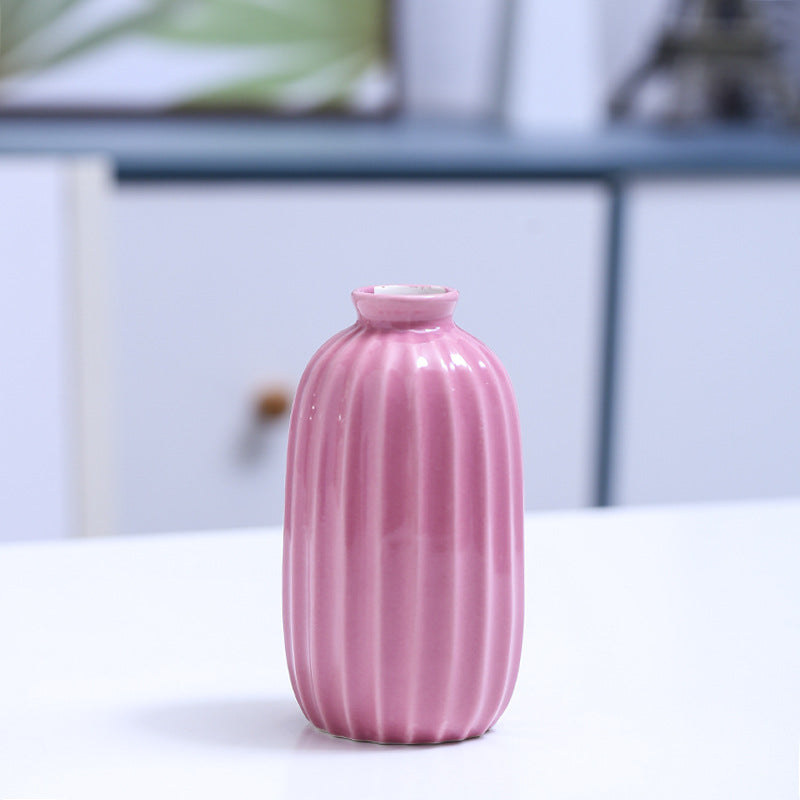 Ribbed Ceramic Bud Vase Kalsten