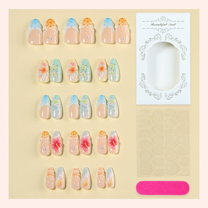 Creative nail art set with floral and colorful designs Kalsten