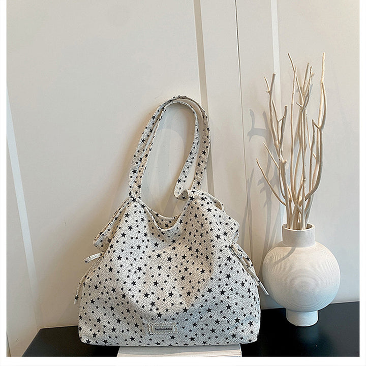 Casual Star-Patterned Tote Bag