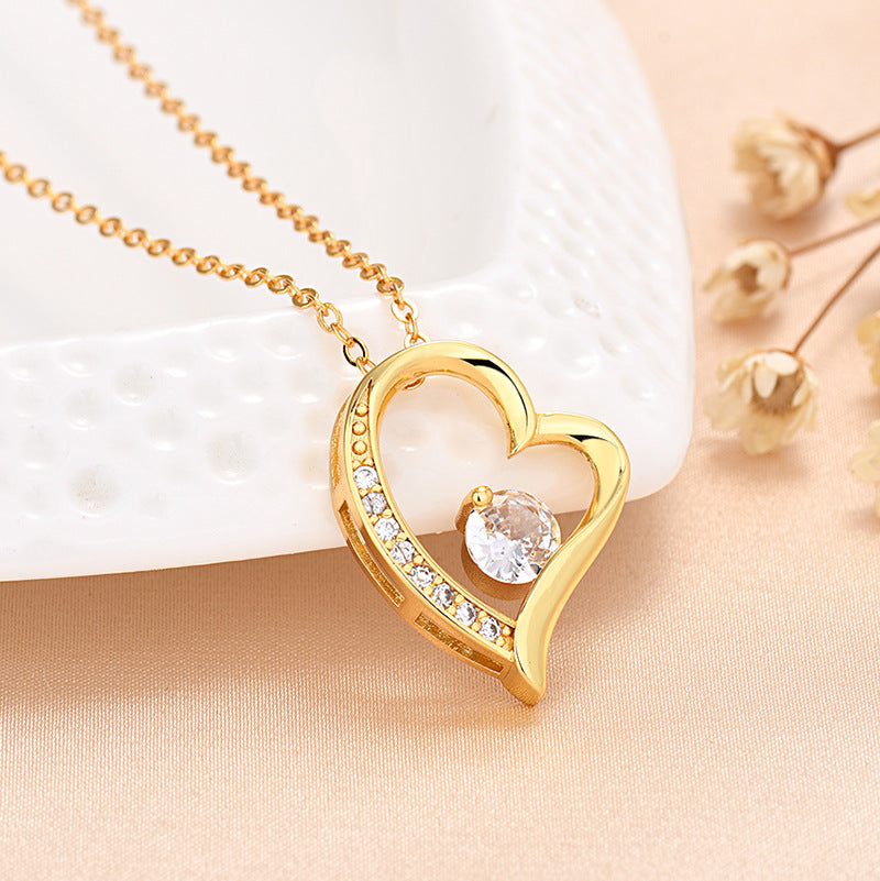 Kalsten | Eternal Rose Box "To My Love" With Diamond Heart Necklace