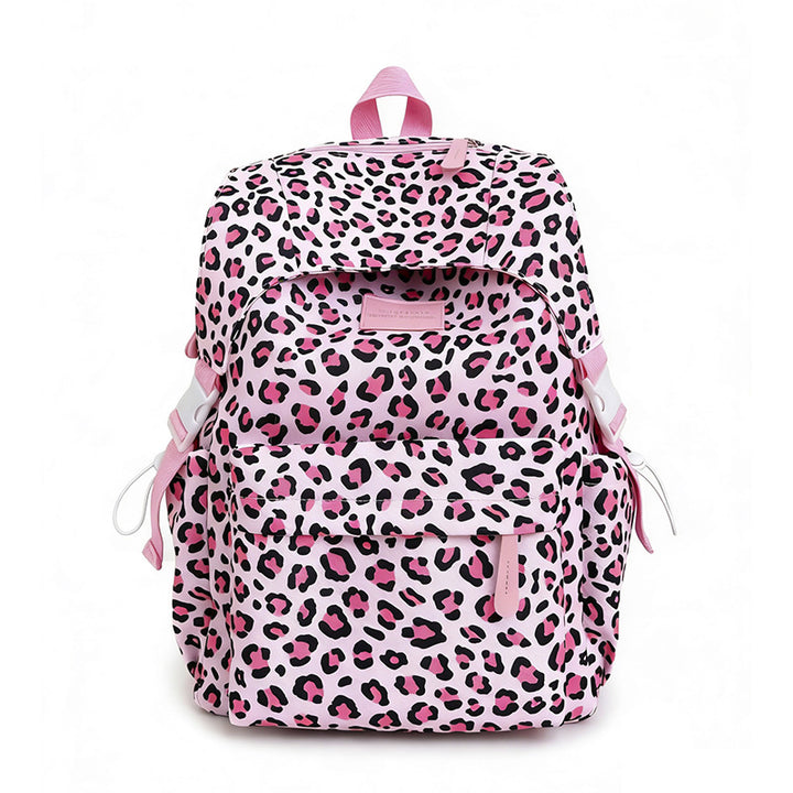 Playful Leopard Print School Backpack Kalsten
