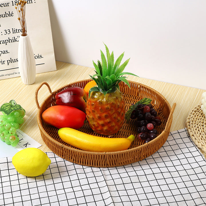 Round Woven Serving Tray Kalsten