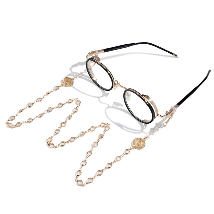 Glamorous Crystal-Embellished Eyewear Chain kalsten