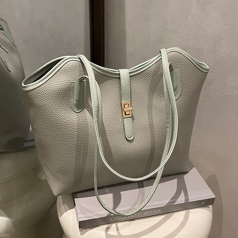 Elegant Textured Leather Tote Bag