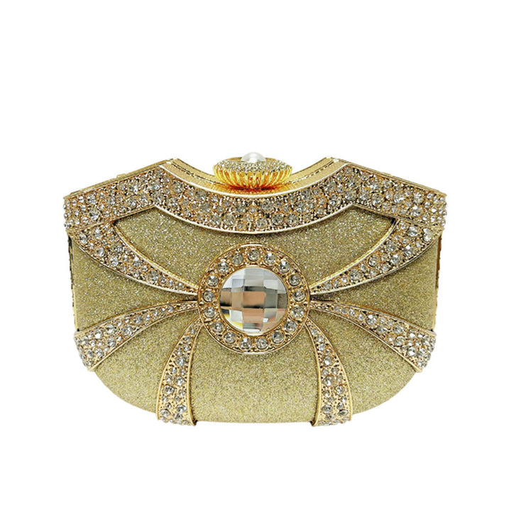 Decorative Rhinestone-Accented Evening Clutch