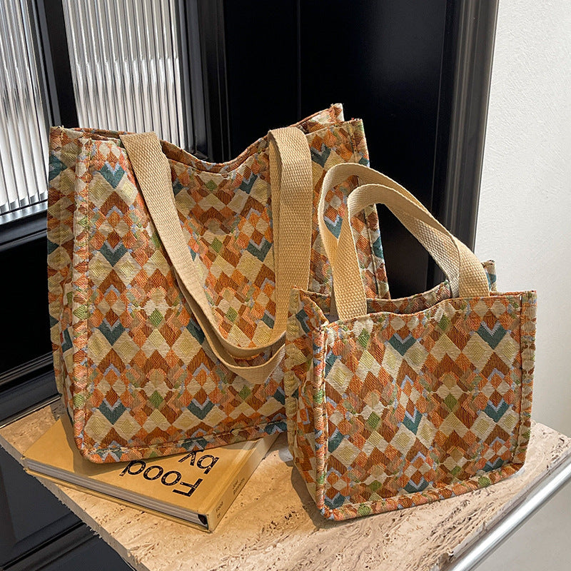 Colorful Geometric Patterned Tote Bag