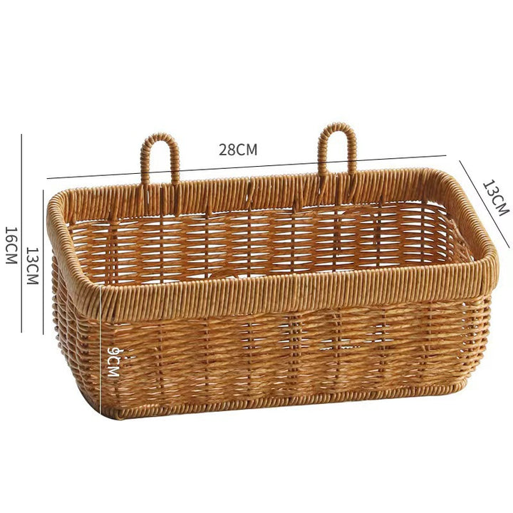 Decorative Wall-Mounted Wicker Storage Basket Kalsten