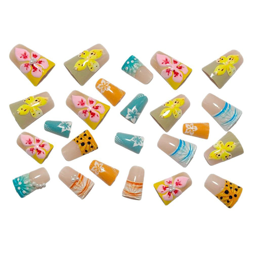 Artificial nails with creative 3D flower and butterfly designs Kalsten