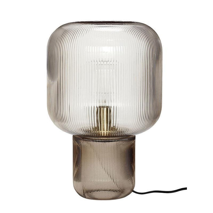 Elegant Glass Ribbed Table Lamp