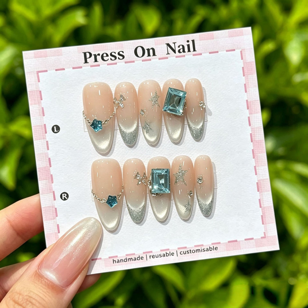 Artistic Floral Press-On Nail Set  1791773803