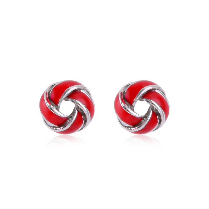 Women's star-shaped enamel earrings with USA flag motif and gold-plated fish Kalsten