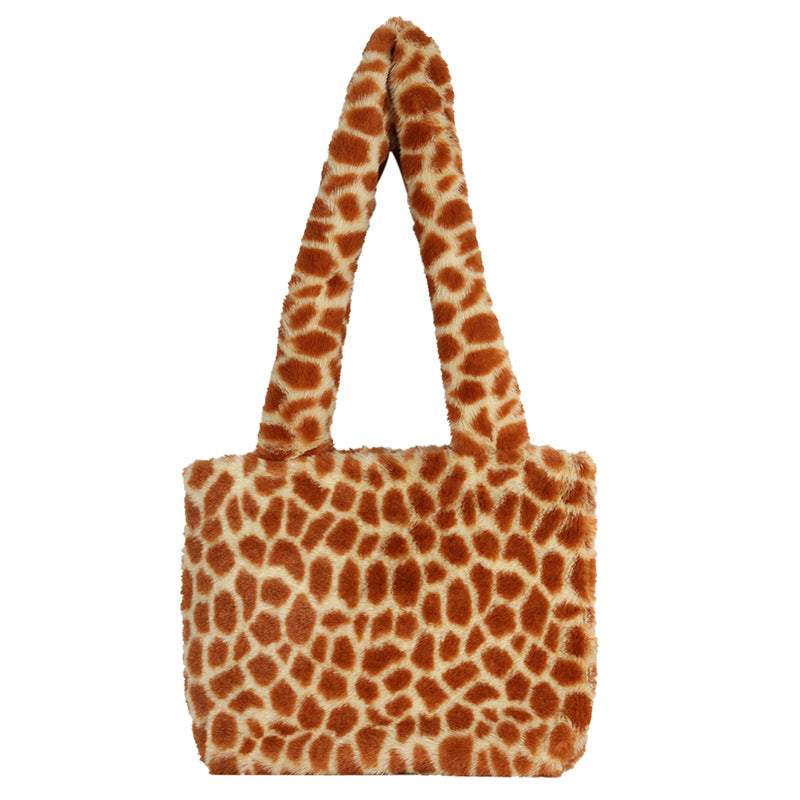Luxurious Faux Fur Leopard Print Handbag