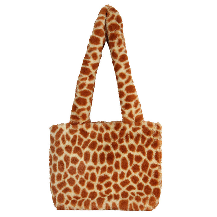 Luxurious Faux Fur Leopard Print Handbag