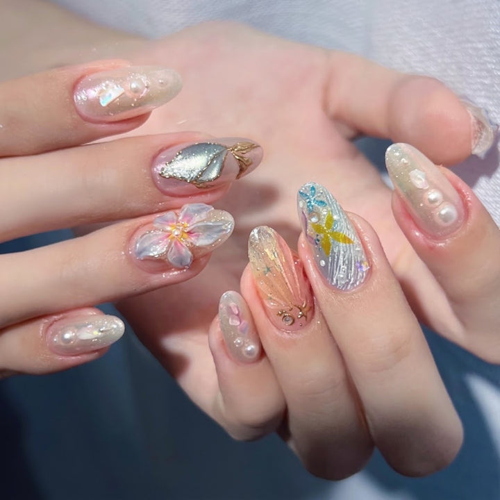 Artistic Floral Press-On Nail Collection  1791724359