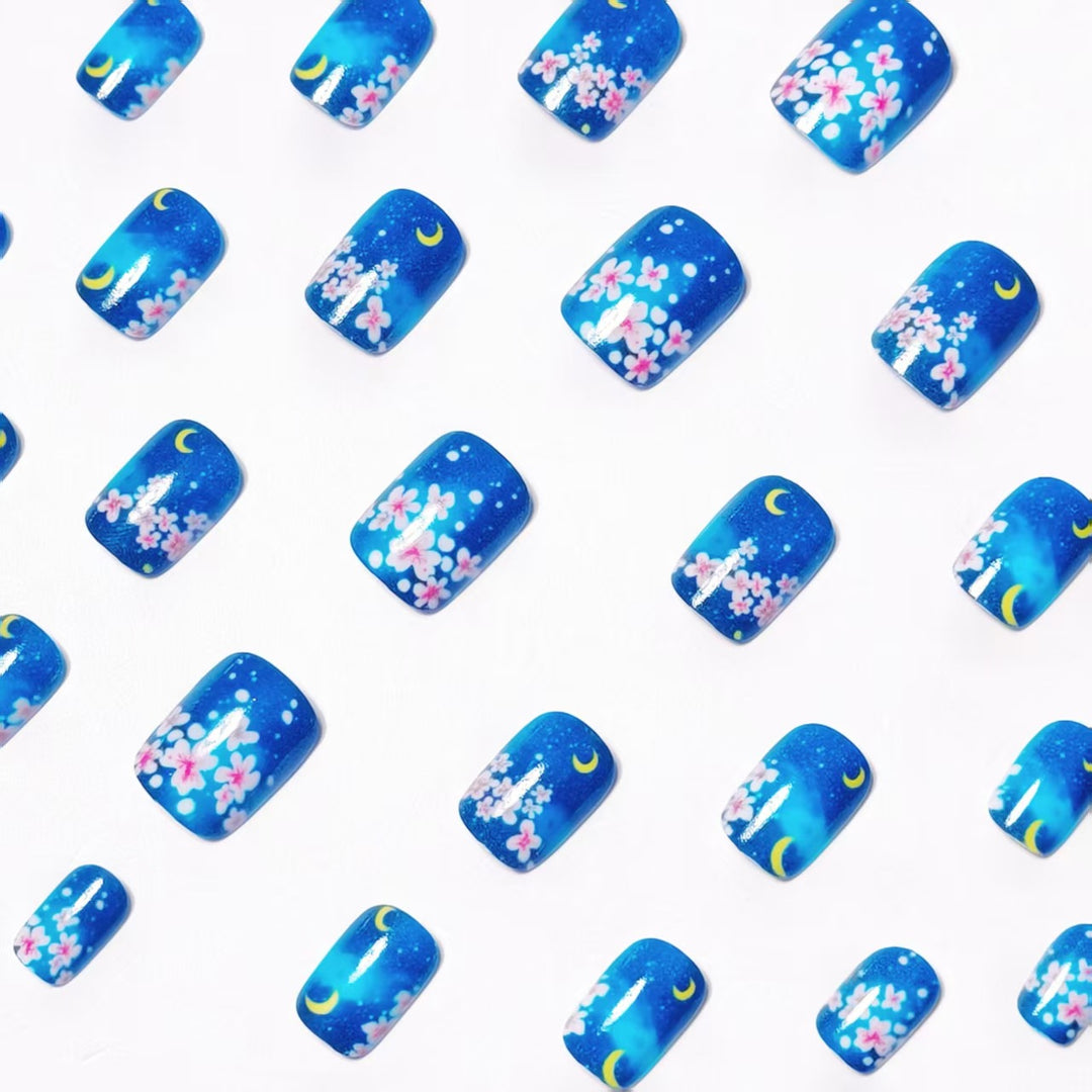 Artistic Night Sky Floral Nail Art Kalsten