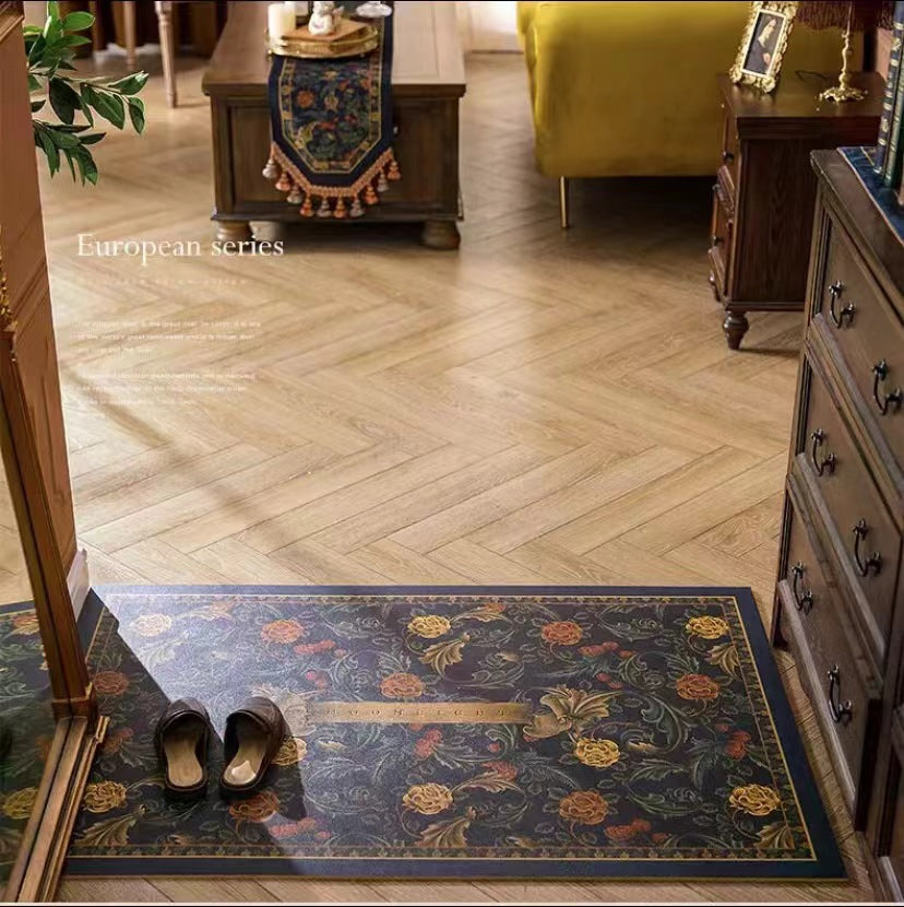 Floral-Patterned Indoor Entrance Mat