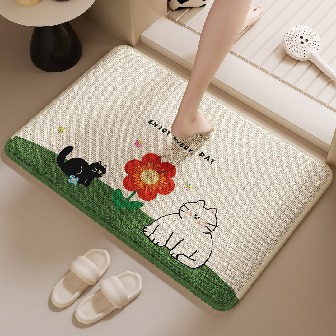 Fun Cat-Themed Bath Mat Kalsten