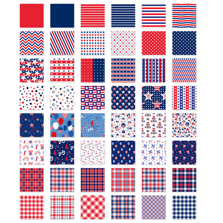 Unisex patterned party napkins made of paper with star and stripe designs Kalsten