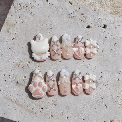 Whimsical Character 3D Press-On Nail Art Set