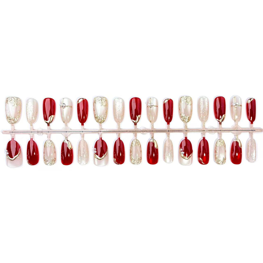 Acrylic nail set with elegant flower and glitter accents Kalsten