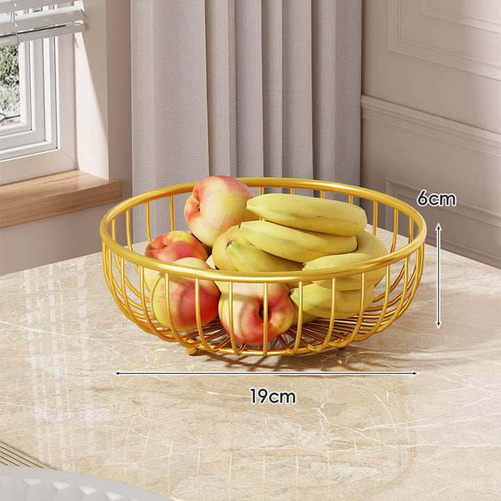 Tiered Curved-Frame Open-Wire Fruit Bowl Stand