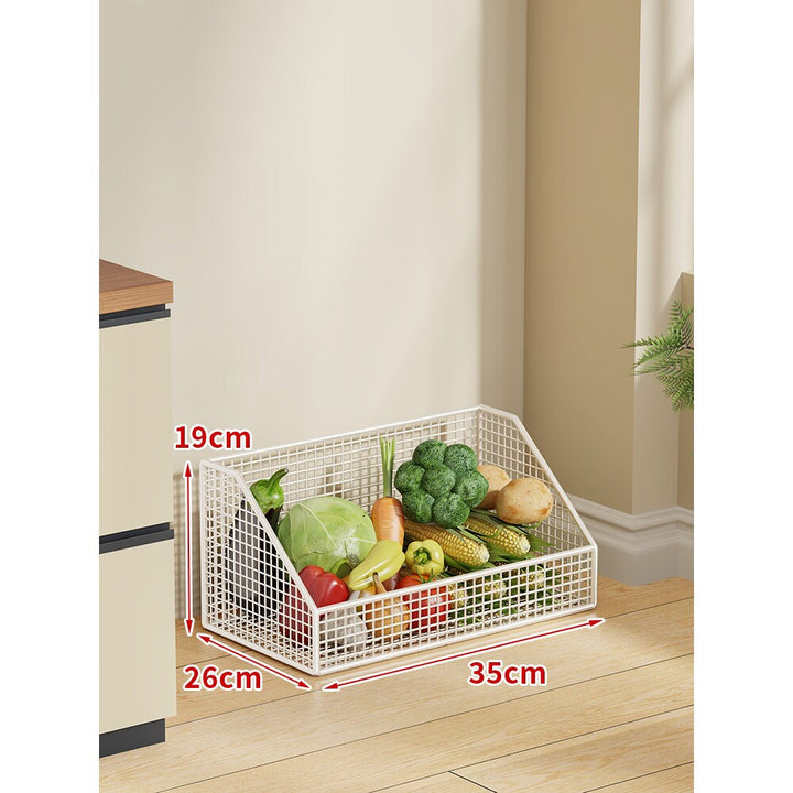 Two-Tier Mesh Rolling Kitchen Produce Storage Cart